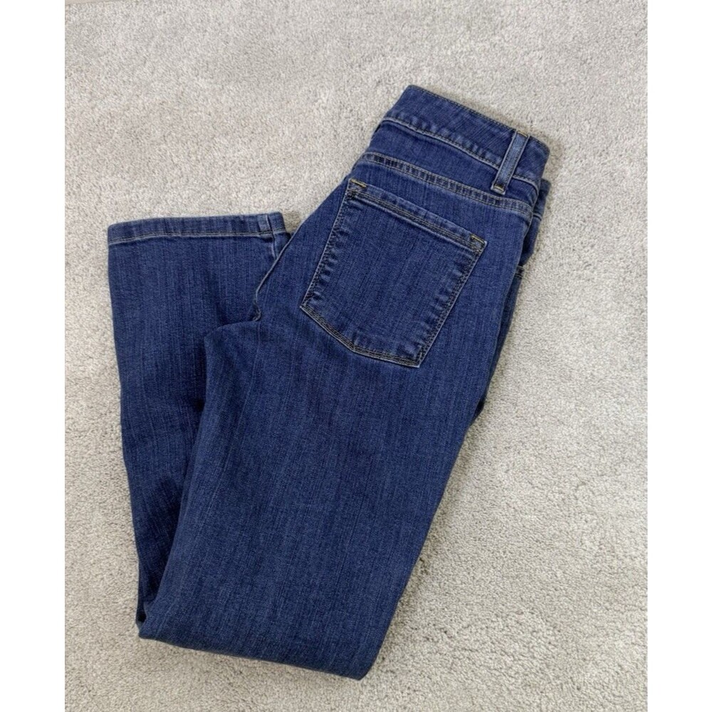 L.L.Bean Classic Fit Straight Jeans Dark Wash 5-Pocket Button Zip Size 2 Petite